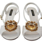 Dolce & Gabbana Devotion Embellished White Leather Stilettos