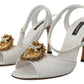 Dolce & Gabbana Devotion Embellished White Leather Stilettos