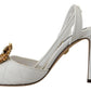 Dolce & Gabbana Devotion Embellished White Leather Stilettos