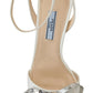 Prada Elegant Silver-White Leather Strap Heels