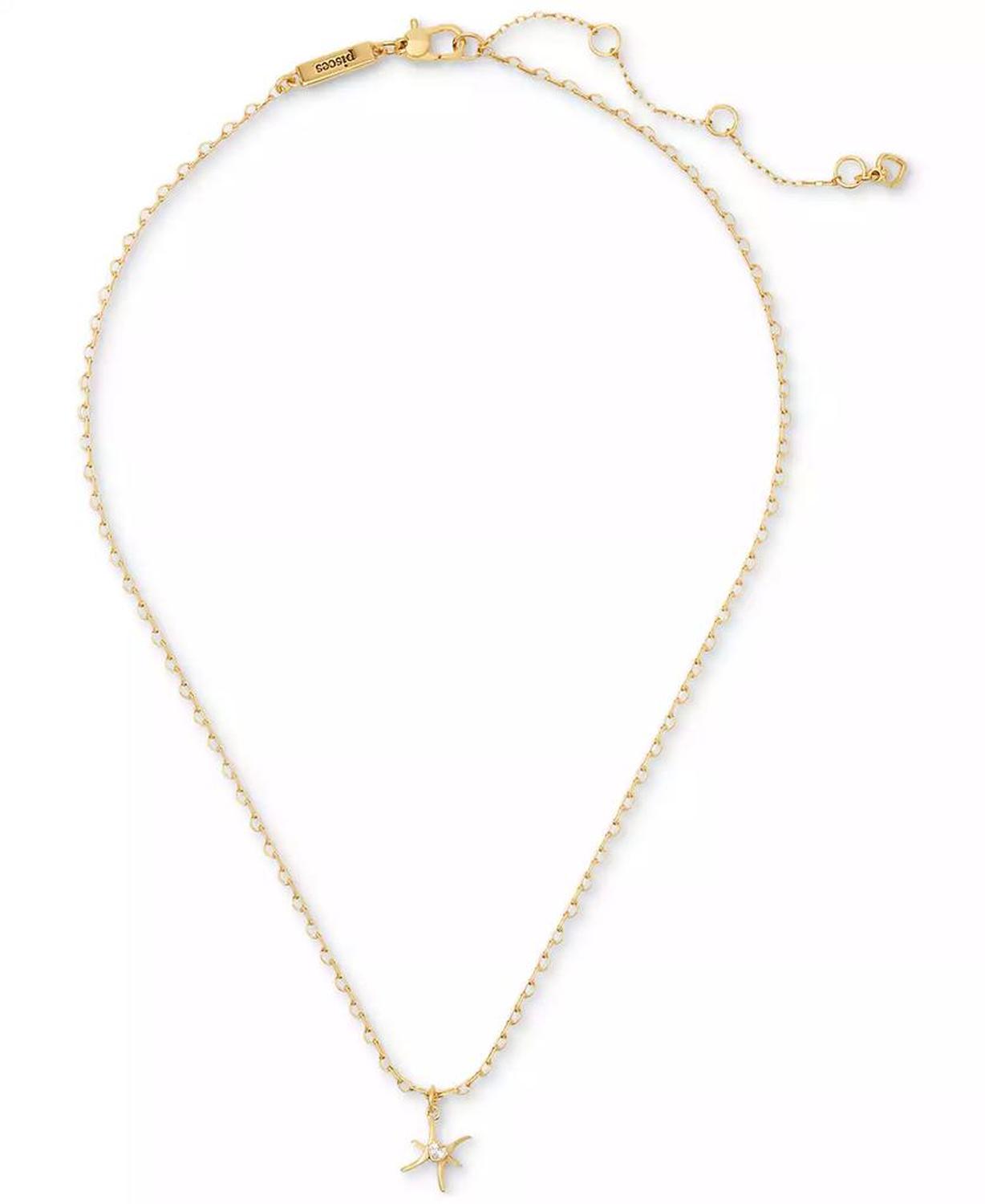 Gold-Tone Pavé Zodiac Mini Pendant Necklace