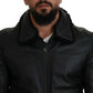 Dolce & Gabbana Chic Black Leather Silk-Lined Jacket