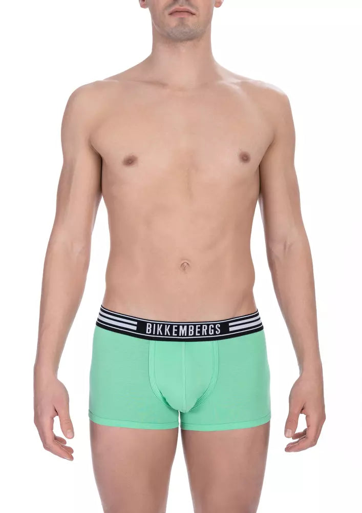 Bikkembergs Green Cotton Men Underwear Trunk Pack