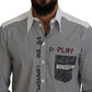 Dolce & Gabbana Classic Black and White Striped Button-Down Shirt