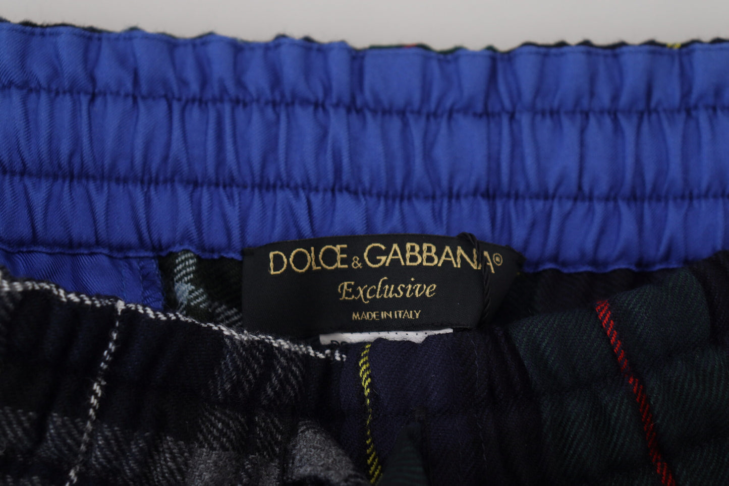 Dolce & Gabbana Checkered Wool Blend Jogger Pants