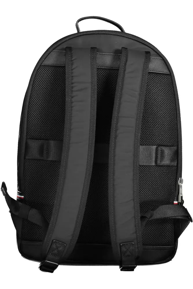 Tommy Hilfiger Black Polyester Men Backpack