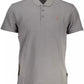 Napapijri Gray Cotton Men Polo Shirt