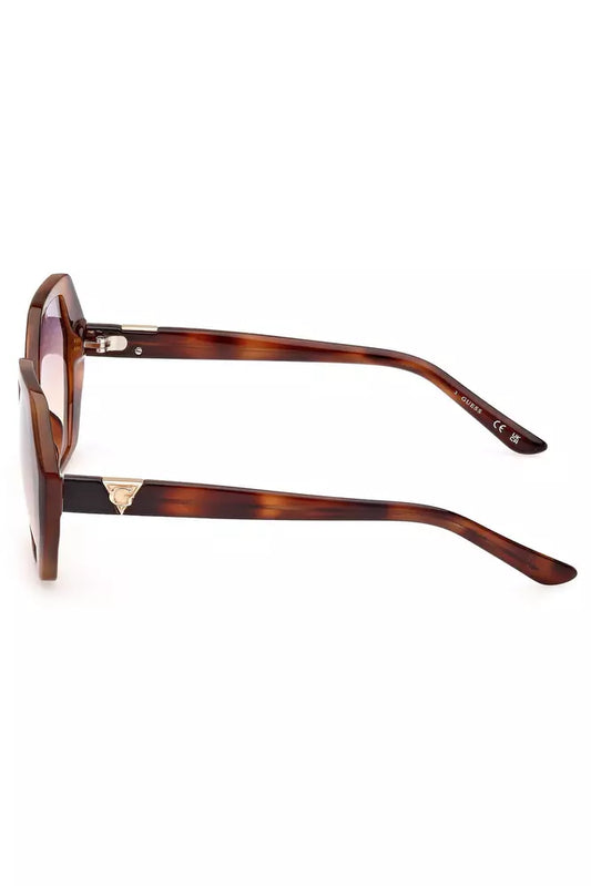 Guess Jeans Chic Hexagonal Brown Lens Sunglasses