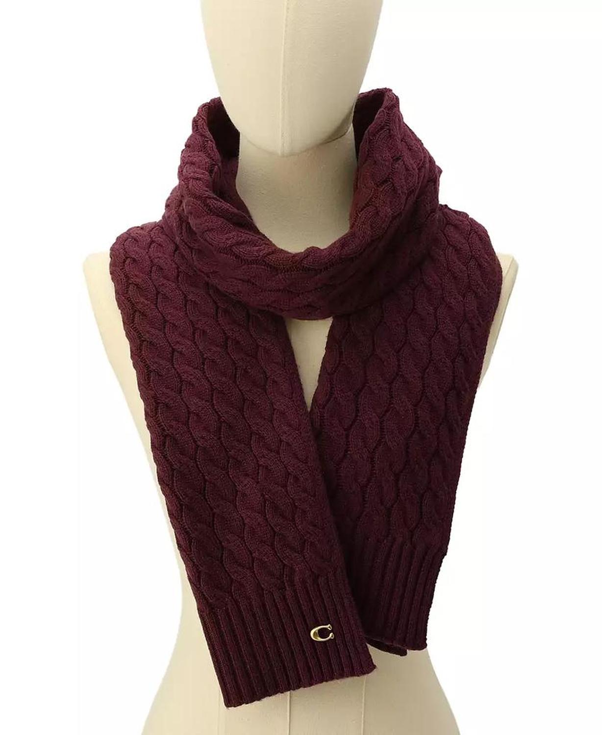 Soft Rib Cable Knit Scarf