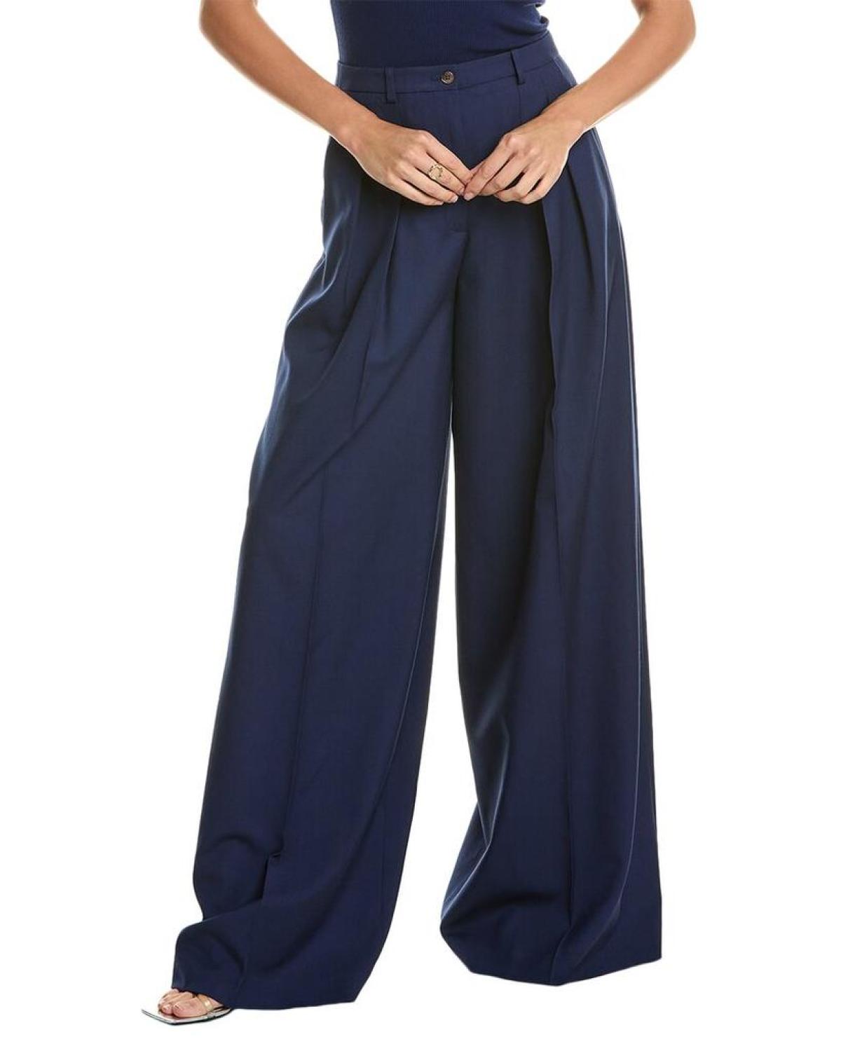 Michael Kors Collection Gabardine Palazzo Wool Trouser