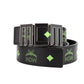 MCM Claus Mens Summer Green Smooth Visetos Logo Leather Numeric Buckle Belt