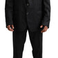 Dolce & Gabbana Elegant Black Virgin Wool Martini Suit