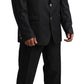 Dolce & Gabbana Elegant Black Virgin Wool Martini Suit