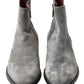 Dolce & Gabbana Elegant Gray Chelsea Leather Boots