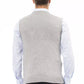 Alpha Studio Gray Viscose Men Vest