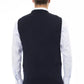 Alpha Studio Blue Viscose Men Vest