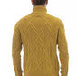 Alpha Studio Yellow Merino Wool Men Sweater