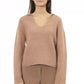 Alpha Studio Beige Merino Wool Women Sweater