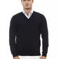 Alpha Studio Black Wool Men Sweater