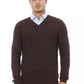 Alpha Studio Brown Merino Wool Men Sweater