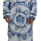 Dolce & Gabbana Majestic Blue Cotton-Silk Thobe Robe