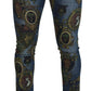 Dolce & Gabbana Elegant Slim-Fit Printed Denim Jeans