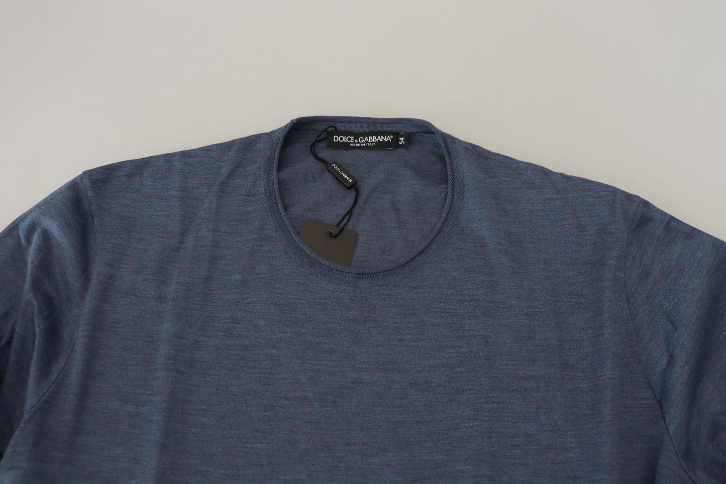 Dolce & Gabbana Elegant Silk Crewneck Blue Tee