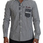 Dolce & Gabbana Slim Fit Striped Casual Shirt with Channel Motive