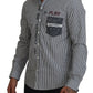 Dolce & Gabbana Slim Fit Striped Casual Shirt with Channel Motive