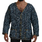 Dolce & Gabbana Elegant Blue V-Neck Cardigan Sweater