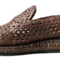 Dolce & Gabbana Elegant Leather Slipper Loafers in Brown