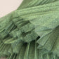 Dolce & Gabbana Enchanting Metallic Green Pleated A-Line Skirt