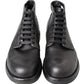 Dolce & Gabbana Equisite Black Lace-Up Leather Boots