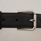 Dolce & Gabbana Sleek Black Authentic Leather Belt