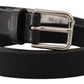 Dolce & Gabbana Elegant Black Leather Belt with Metal Buckle