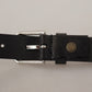 Dolce & Gabbana Elegant Black Leather Belt with Metal Buckle