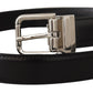 Dolce & Gabbana Sleek Black Leather Belt with Metal Buckle