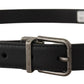 Dolce & Gabbana Elegant Black Leather Belt with Metal Buckle