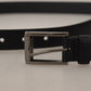 Dolce & Gabbana Elegant Black Leather Belt with Metal Buckle