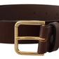 Dolce & Gabbana Elegant Dark Brown Leather Belt