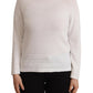 Alpha Studio Elegant White Cotton Pullover Sweater