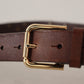 Dolce & Gabbana Elegant Leather Belt with Metal Buckle