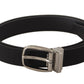 Dolce & Gabbana Elegant Black Canvas & Leather Belt