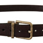 Dolce & Gabbana Elegant Leather Belt with Engraved Buckle