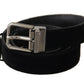 Dolce & Gabbana Elegant Black Cotton-Leather D&G Belt