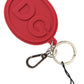 Dolce & Gabbana Chic Red Rubber and Brass Designer Keychain