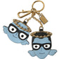 Dolce & Gabbana Chic Blue Leather Keychain with Gold Accents