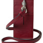 Dolce & Gabbana Elegant Red Leather Cardholder with Lanyard