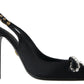 Dolce & Gabbana Embellished Black Slingback Heels Pumps