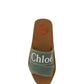 Chloé Elegant Forest Green Cotton Slides